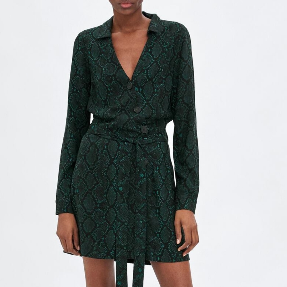 NWT Zara Trafaluc Snake Animal Print Mini Dress